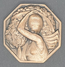 Load image into Gallery viewer, Pierre Turin French Art Déco Bronze Plaque Porteuse De Fleurs 1926