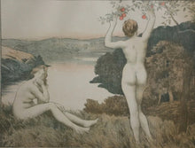 Load image into Gallery viewer, Émile René Ménard Female Nude Oil Study L'Automne 1912