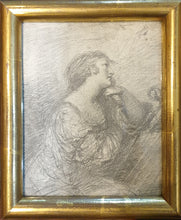 Load image into Gallery viewer, Robert Smirke R.A. Pencil Study A Young Woman Leaning On A Harp Circa.1800