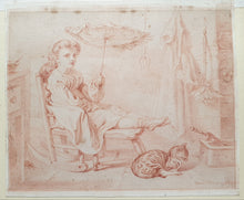 Load image into Gallery viewer, Frederic James Shields A.R.W.S Red Chalk Drawing "Her Majesty The Queen" 1883