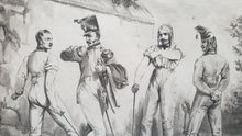 Load image into Gallery viewer, Horace Vernet Pen And Ink Drawing French Officers At Duel Circa.1814