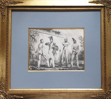 Load image into Gallery viewer, Horace Vernet Pen And Ink Drawing French Officers At Duel Circa.1814