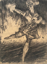Load image into Gallery viewer, Eleanor Modrakowska Grey Wash And Charcoal Portrait Drawing Of Nijinsky In Le Pavillon D'Armide 1913