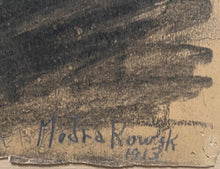 Load image into Gallery viewer, Eleanor Modrakowska Grey Wash And Charcoal Portrait Drawing Of Nijinsky In Le Pavillon D'Armide 1913