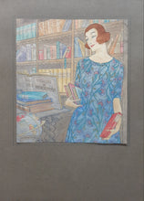 Load image into Gallery viewer, Barbara MacDonald Australian School Watercolour The Librarians Daughter Circa.1920