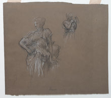 Load image into Gallery viewer, Frederic Lord Leighton P.R.A. Chalk Study For "At The Fountain" Circa 1892