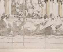 Load image into Gallery viewer, Circle Of Nicola Salvi Italian School 18th.Century Architectural Design For A Fountain To Neptune Circa.1730