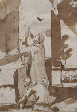 Load image into Gallery viewer, Alessio Gemignani Italian School Early 17th.Century Pen Ink And Wash Design For A Lunette Depicting The Consecration Of The Eucharist Circa.1620