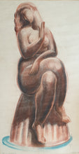 Load image into Gallery viewer, French School Art Deco Chalk Drawing B'LA'MANGE Circa.1930
