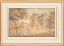 Load image into Gallery viewer, Michael Vincent Charles Brandoin Large Late 18th.Century Landscape Watercolour A Large Gathering Before A Country House Circa.1790