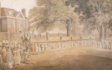 Load image into Gallery viewer, Michael Vincent Charles Brandoin Large Late 18th.Century Landscape Watercolour A Large Gathering Before A Country House Circa.1790