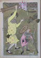Load image into Gallery viewer, Pauline Baynes Original Watercolour Drawing "The Giant With The Wooden Club" 1960