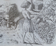 Load image into Gallery viewer, Harold Jones Pen And Ink Drawing "The Childs Garden" Original Artwork For Bless This Day 1958