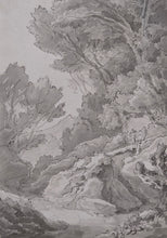 Load image into Gallery viewer, John White Abbott Pen Ink And Watercolour Landscape Drawing The Track To The Woods 1840