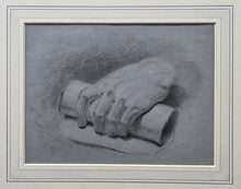 Load image into Gallery viewer, Attr. Benjamin Robert Haydon Chalk Study Of A Hand Holding A Scroll