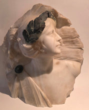 Load image into Gallery viewer, A Gennai Italian Art Nouveau Alabaster Portrait Of Sappho Circa.1890