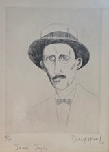 Load image into Gallery viewer, David Wurtzel Etching Portrait Of James Joyce 1976