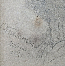 Load image into Gallery viewer, Cornelis "Italian" Kruseman Pencil Portrait Of A Young Woman Ischia 1841