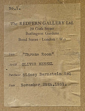Load image into Gallery viewer, Oliver Messel Stage Set Design Throne Room For 'Tough At The Top' 1949