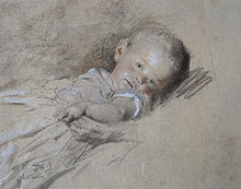 Load image into Gallery viewer, William Henry Hunt O.W.S Chalk And Watercolour Study Of An Infant Circa.1830