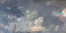 Load image into Gallery viewer, Francesco Giuseppe Casanova 18th.Century Oil On Panel A Stormy Landscape With Cattle And Drovers Circa.1770