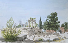 Load image into Gallery viewer, Graham Rust Landscape Watercolour The Temple Of Octavia At Corinth Circa.1975