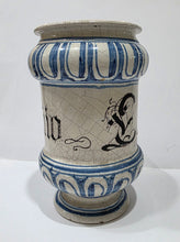 Load image into Gallery viewer, 18th.Century Italian Maiolica Albarello E. Filonio Persiio Savona Circa.1700