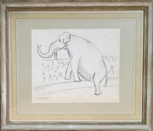 Load image into Gallery viewer, Dame Laura Knight R.A. Charcoal Drawing The Circus Elephant Circa.1930