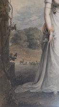 Load image into Gallery viewer, James Green Watercolour Portrait Of A Regency Lady In A Country Landscape 1808