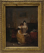 Load image into Gallery viewer, Ramsay Richard Reinagle R.A. Oil Sketch Of Two Ladies Reading A Letter Circa.1810
