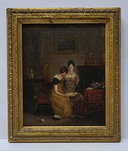 Load image into Gallery viewer, Ramsay Richard Reinagle R.A. Oil Sketch Of Two Ladies Reading A Letter Circa.1810