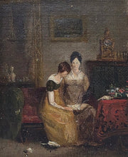 Load image into Gallery viewer, Ramsay Richard Reinagle R.A. Oil Sketch Of Two Ladies Reading A Letter Circa.1810