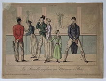 Load image into Gallery viewer, La Famille Anglaise Au Museum À Paris Hand Coloured Caricature Etching 1814
