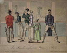 Load image into Gallery viewer, La Famille Anglaise Au Museum À Paris Hand Coloured Caricature Etching 1814