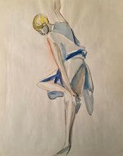 Load image into Gallery viewer, Dörte "Dodo" Wolff German School 20th.Century Watercolour Study Of A Young Woman Putting On Her Shoes Circa.1930