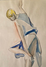 Load image into Gallery viewer, Dörte "Dodo" Wolff German School 20th.Century Watercolour Study Of A Young Woman Putting On Her Shoes Circa.1930