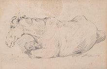 Load image into Gallery viewer, George Morland Pencil Study Of A Recumbent Horse Circa.1790