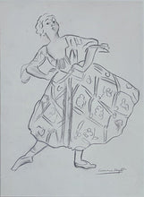 Load image into Gallery viewer, Dame Laura Knight R.A. Pencil Study Of Ballerina Lydia Lopokova In The Role Of Mariuccia Circa.1918