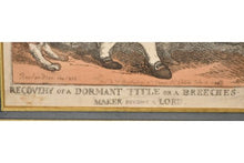 Load image into Gallery viewer, Thomas Rowlandson Hand Coloured Etching Recovery Of A Dormant Title Or A Breeches Maker Become A Lord 1805