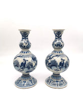 Load image into Gallery viewer, Pair Of Early 18th.Century Dutch Delftware Double Gourd Vases