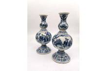 Load image into Gallery viewer, Pair Of Early 18th.Century Dutch Delftware Double Gourd Vases
