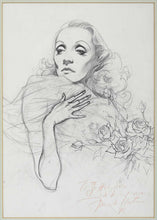 Load image into Gallery viewer, Frank Martin Pencil Portrait Study Of Marlene Dietrich 1978