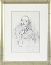 Load image into Gallery viewer, Frank Martin Pencil Portrait Study Of Marlene Dietrich 1978