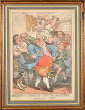 Load image into Gallery viewer, Thomas Rowlandson Hand Coloured Etching Recovery Of A Dormant Title Or A Breeches Maker Become A Lord 1805