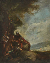 Load image into Gallery viewer, Roman School Late 17th.Century Oil On Canvas Follower Of Salvator Rosa Landscape With Figures
