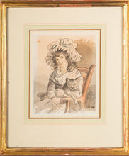 Load image into Gallery viewer, John Nixon Watercolour Drawing Mrs Nixon Holding Her Cat 1788
