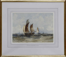 Load image into Gallery viewer, William Adolphus Knell Marine Watercolour Fishing Boats In An Open Sea Circa.1850