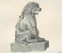 Load image into Gallery viewer, Willam Alexander Watercolour Drawing Chinese Bronze Lion Guardian From The Summer Palace Beijing Circa.1792