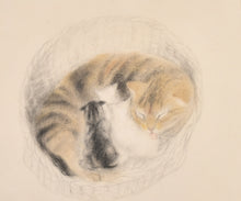 Load image into Gallery viewer, Vere Lucy Temple Watercolour Drawing Matilda And Her Kittens Circa.1935