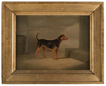 Load image into Gallery viewer, Bennett Hubbard Oil Portrait Painting Of A Black And Tan Terrier 1835